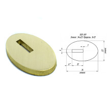 Bolster brass 34x22x4mm, with hole 12x4mm