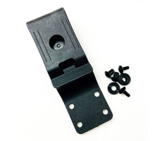 Plastic belt clip with scroll