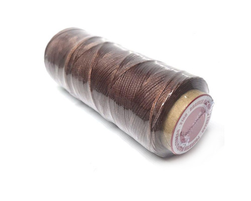 Thread waxed flat 1mm (100m) brown mod 019