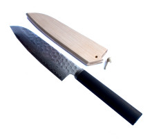 Knife Japanese Santoku series Hammered Damascus Steel 180 mm