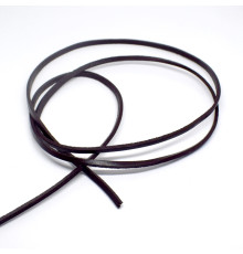 Cord 3x2mm leather flat brown 1m