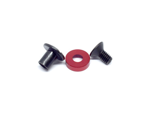 Chicago screw with decorative anodized washer (red)