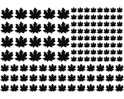 Stencils for etching maple leaves 7x7, 10x10, 15x15 mm (123 pcs)