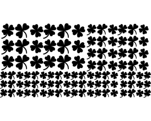 Stencils for etching clover leaves 99 pcs. (10x10, 15x15, 20x20 mm)