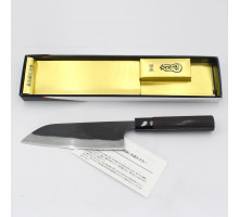 Kitchen Japanese knife Kurouchi Damascus Santoku (Santoku) 165 mm