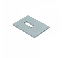 Rectangular stainless steel spacer 35x25x1mm hole 12x4mm