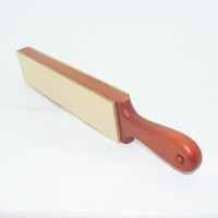 Board with leather for dressing knives double-sided