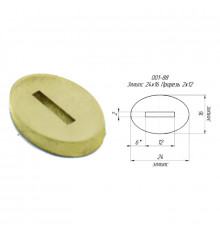 Bolster brass 24x16x4mm, with hole 12x2mm