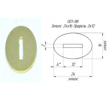 Spacers for knives (brass) 24x16x1.5mm with a hole 12x2mm art.10742
