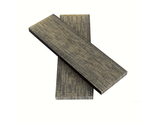Micarta pads for knife handle No. 92991 Merbau end cut, brown, fine cotton tarpaulin 6x40x130 mm
