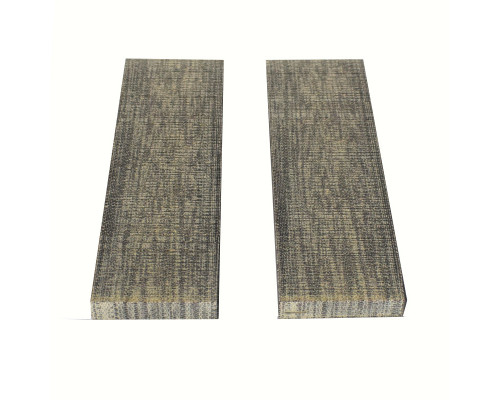 Micarta pads for knife handle No. 92992 Merbau end cut, brown, fine cotton tarpaulin 8x40x130 mm